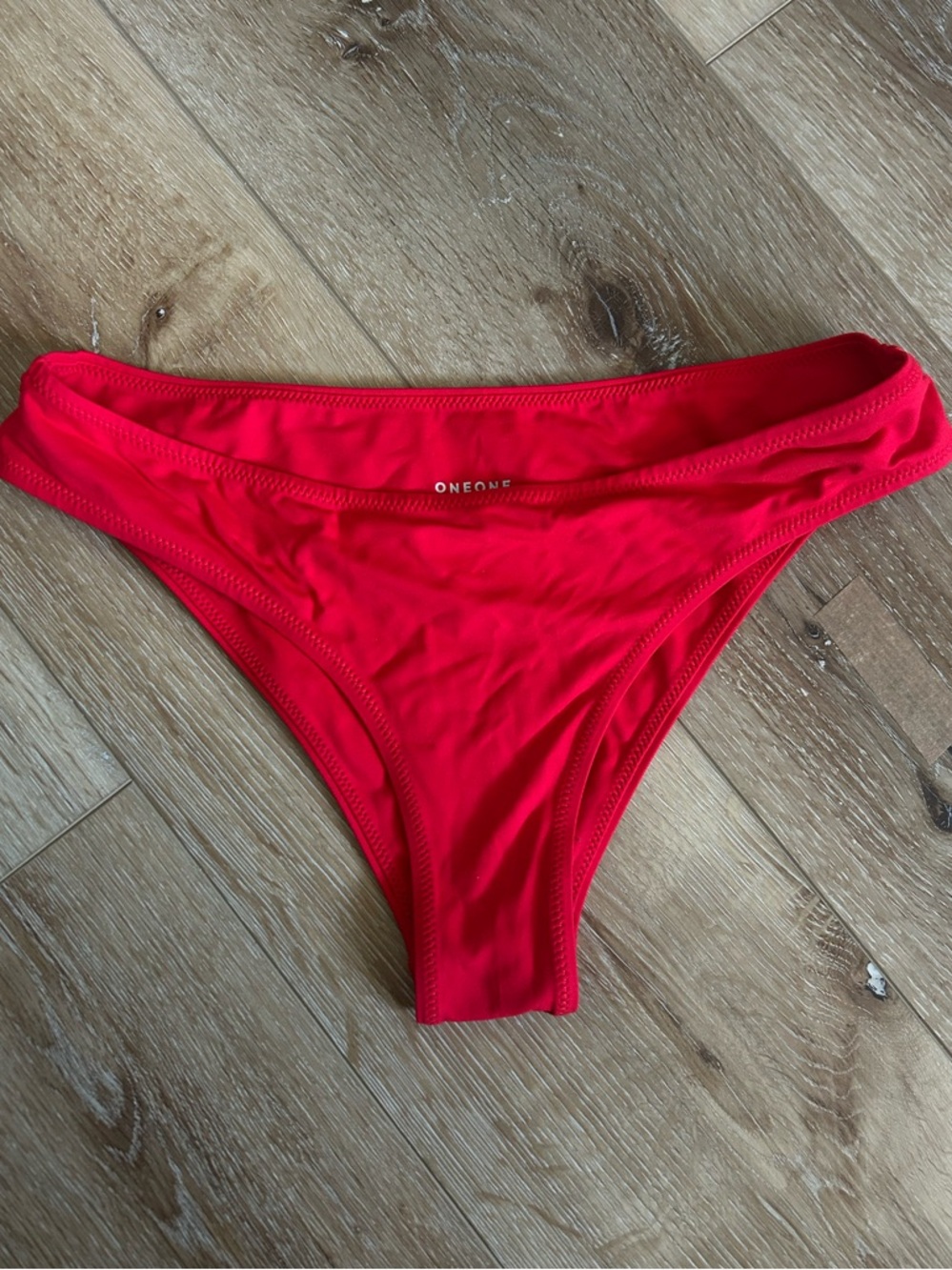 ONEONE Red Bikini Bottom - Classic Low-Rise Swim